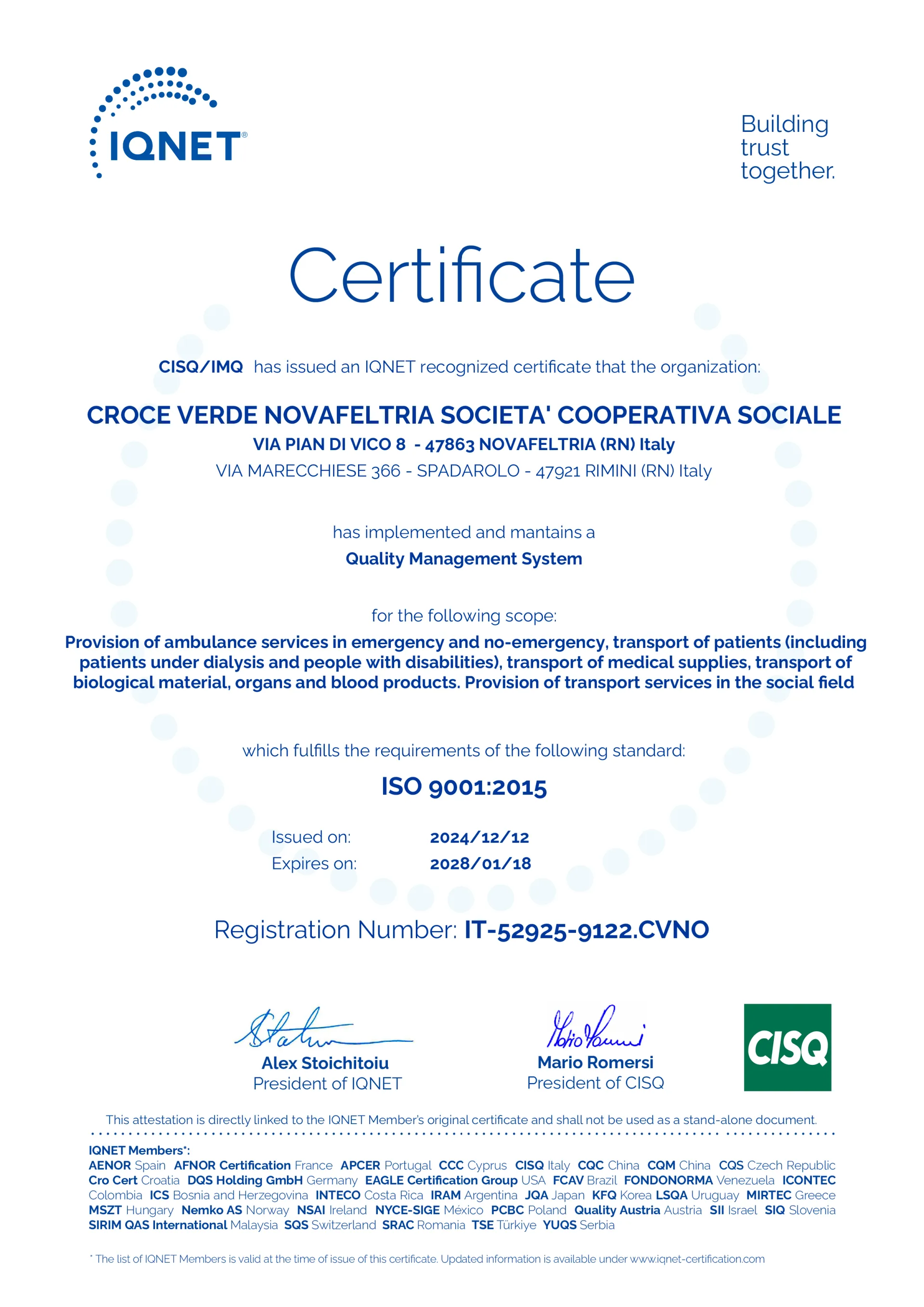 Certificazioni